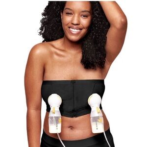 Medela Hands Free Pumping Bustier | Easy Expressing Pumping Bra | Black Small